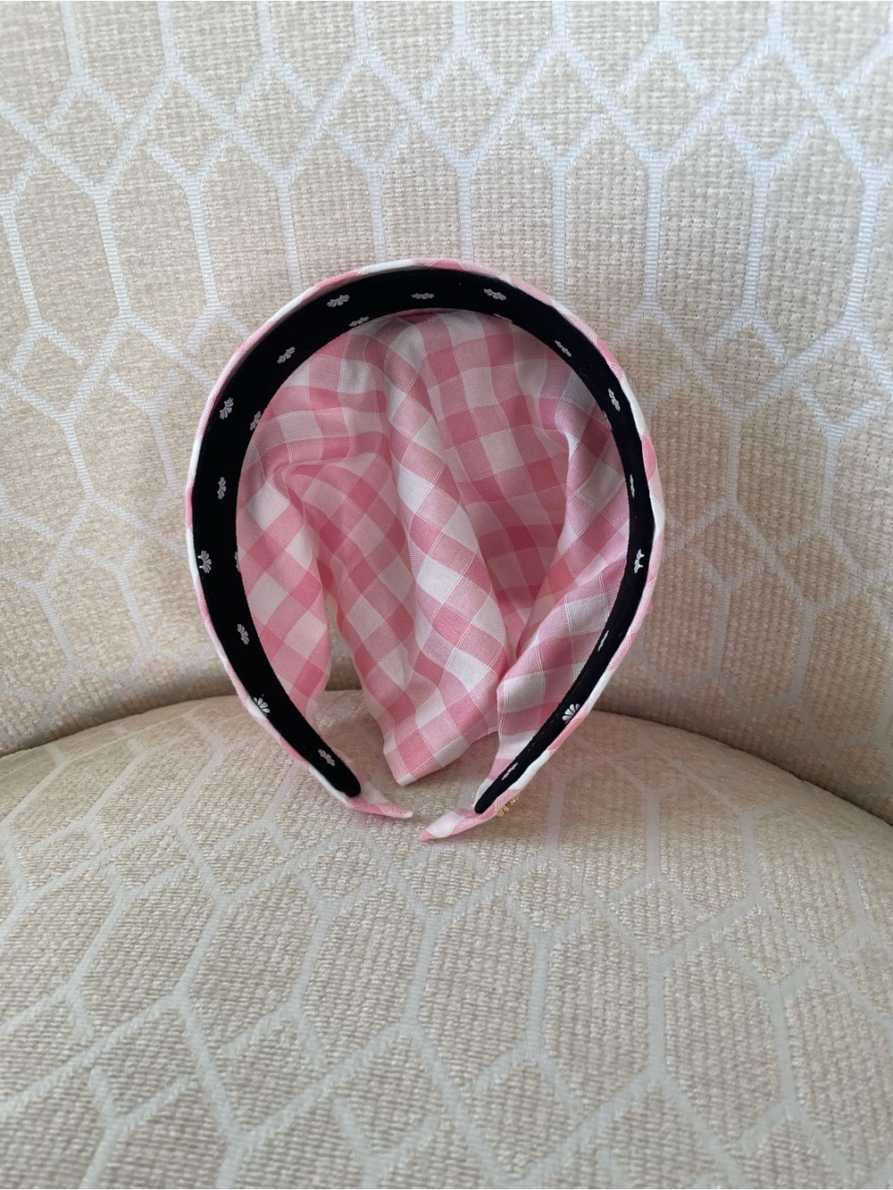Lele Sadoughi Pink Gingham Headband